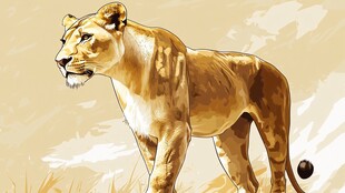 草原上的威严母狮