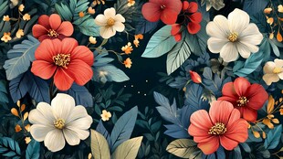 缤纷花卉图案 自然之美