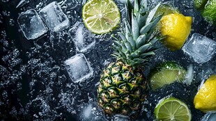 冰爽菠萝柠檬等新鲜水果