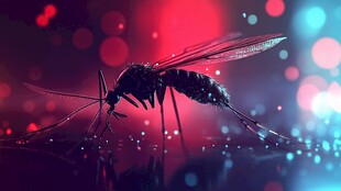 梦幻光影下的黑色蚊子