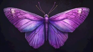 梦幻紫色蝴蝶特写