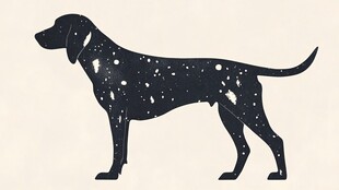简约斑点猎犬剪影图