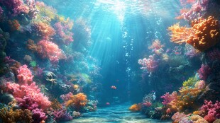 梦幻海底珊瑚景观