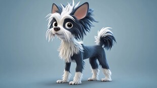 可爱黑白风卡通小狗形象