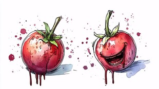 趣味番茄 咧嘴笑与滴血造型