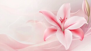 粉色柔美百合花梦幻背景