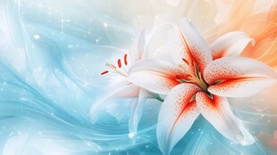 梦幻百合绽放绚丽背景