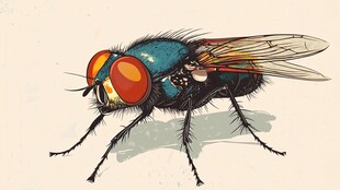色彩斑斓的卡通风格苍蝇