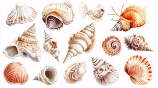 多样精美海贝壳大集合