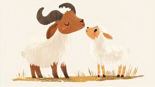 山羊母子亲昵瞬间