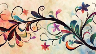 梦幻花卉藤蔓艺术图案