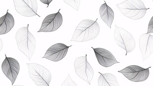 灰白叶片无缝图案背景