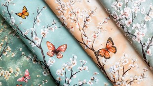 蝴蝶花卉图案精美布料