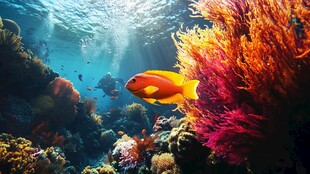 绚丽海底的多彩热带鱼