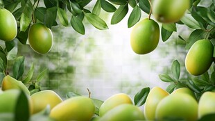 枝头青芒 清新自然果景