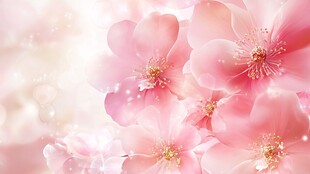 浪漫粉色花朵梦幻背景图