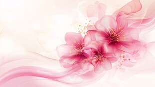 梦幻粉色花卉灵动背景图