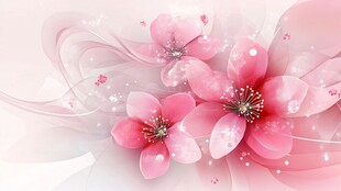 梦幻粉色花朵唯美背景图