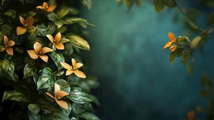 金黄小花点缀翠绿枝叶