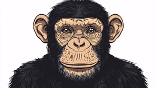 黑猩猩肖像插画