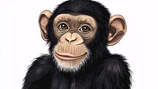 可爱黑猩猩卡通形象