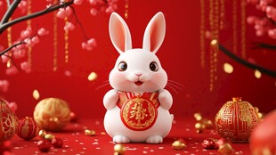萌兔贺岁 喜庆新春氛围浓