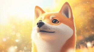 秋日里微笑的可爱柴犬