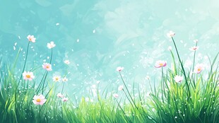 春日草地小雏菊梦幻图景