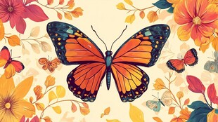 蝶舞繁花间的绚丽景致