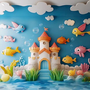 海底梦幻城堡童话场景