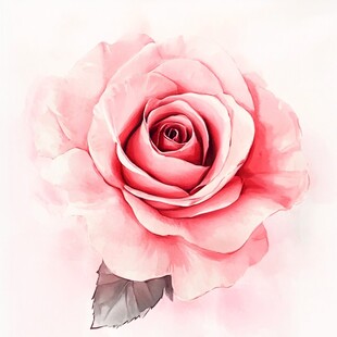 唯美粉色玫瑰花插画