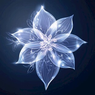 梦幻透明发光花朵图案