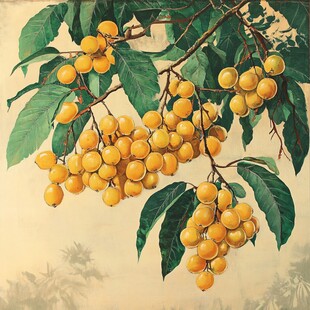 枝头金黄枇杷果实累累