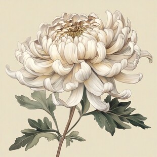 优雅白菊插画