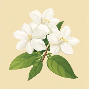 清新绽放的白色茉莉花