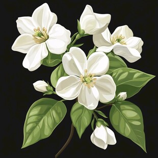 洁白绽放的优雅茉莉花