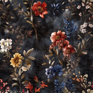 复古花卉图案精美壁纸