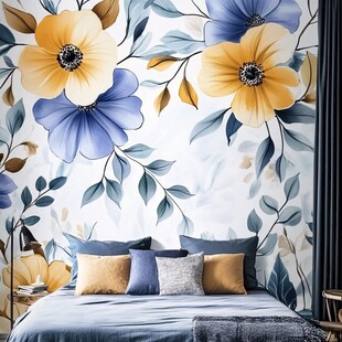 花卉主题卧室墙饰超吸睛