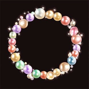 彩色珍珠圆环装饰图案