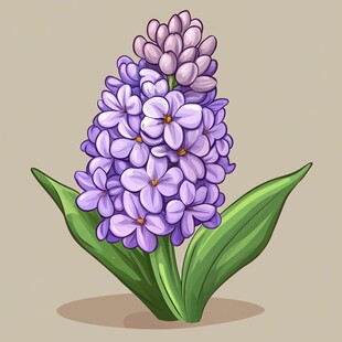 紫色风信子插画