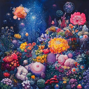 梦幻海底花卉般的珊瑚世界