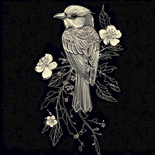 花鸟手绘图案 雅致又精美