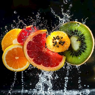 缤纷水果入水瞬间飞溅