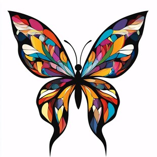 彩色斑斓蝴蝶艺术图案