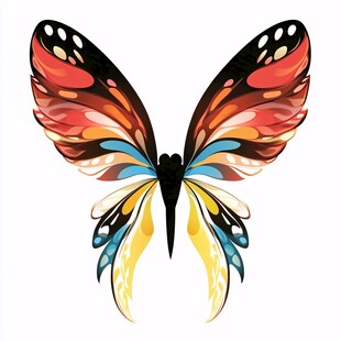 彩色梦幻蝴蝶插画