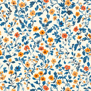 清新花卉图案布料纹理