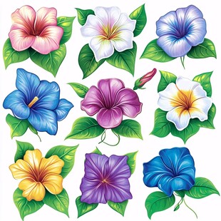 多彩花卉插画 绽放的美丽