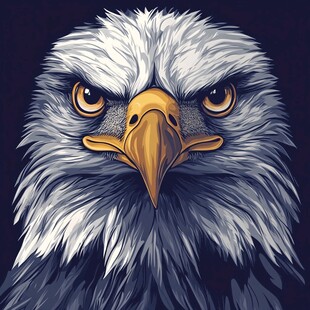 威严白头鹰的特写形象