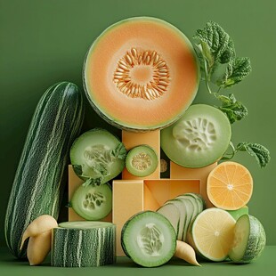 多彩瓜果蔬菜创意组合
