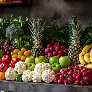 多彩蔬果陈列